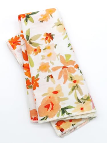 Image of Floral Pocket Squares for Men with Holder Printed Flower Mens Handkerchief Cotton Suit Pocket Hanky for Wedding