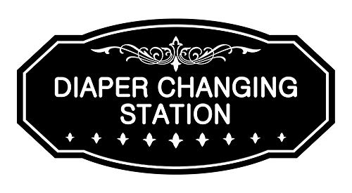 Panneau de change victorien noir aux finitions raffinées Signs ByLITA 3x6 pouces