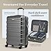 RMW Suitcase Large Medium Cabin Size | Hard Shell | Lightweight | 4 Dual Spinner Wheels | Trolley Luggage Suitcase | Hold Check in Luggage | TSA Combination Lock (Dark Grey, Medium 24")