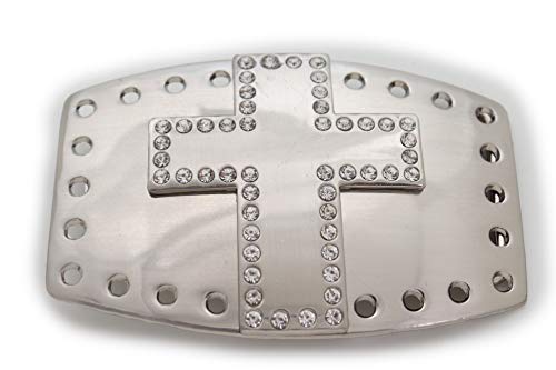 Tfj Men Women Fashion Belt Buckle Bling Western Metal Religious Cross Accessory #TOP5