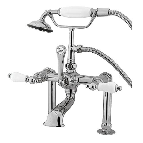 Kingston Brass Cc106T1 Vintage Leg Tub Filler With Hand Shower, Porcelain Lever Handle, Polished Chrome #TOP12