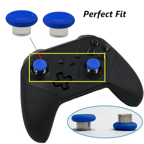 Image of 2 Pack Elite 2 Controller Short Thumbsticks Replacement for Xbox Elite Series 2 Controller,0.39in Standard Height Concave Magnetic Analog Short Joysticks Replacement for Elite Series 2 Core (Blue)