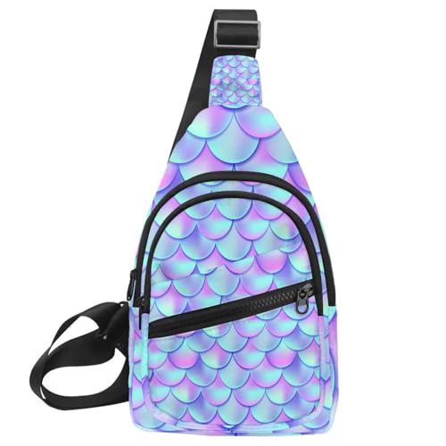 Bolsa de hombro para ciclismo y camping con estampado lila y azul resistente al agua
