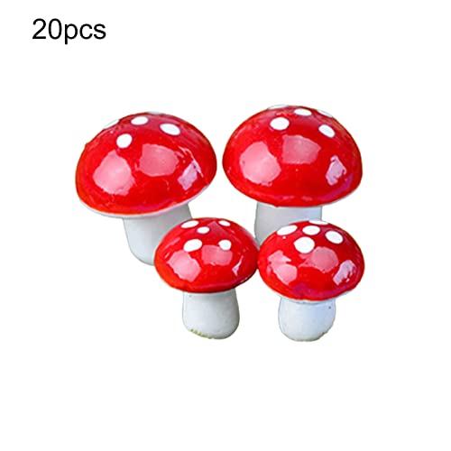 Curfair Artificial Plant Fake Flower Exquisite 20 Pcs Miniature Mushroom Craft Garden Pot Ornament Gardening Diy Mini Decor For Home-A #TOP5