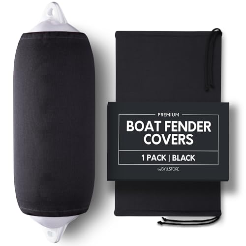 Byllstore Boat Fender Covers | Several Size Options Available | Black & Navy Blue | 1 2 & 4-Pack | Polyester (1-Pack Black 5 x 14)