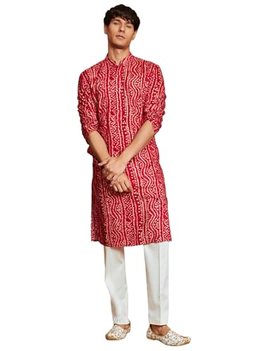 Ensemble kurta pyjama VASTRAMAY rose S | Tenue pour fêtes et mariages indiens