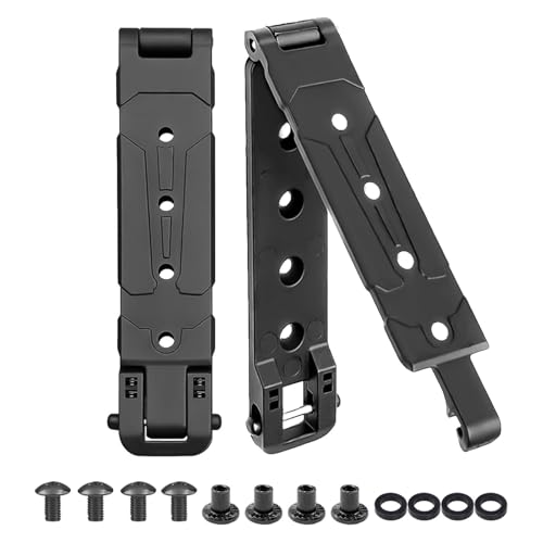 Pack de 2 Clip, Funda Navaja Cinturón de Nylon Resistente con Herramientas de Montaje para Chalecos Mochilas Funda Cuchillos Tacticos