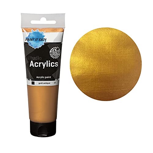 PAINT IT EASY NEU Studio Acrylfarbe, Akademie Qualität, 120 ml, Antik-Gold PAINT IT EASY NEU Studio Acrylfarbe, Akademie Qualität, 120 ml, Antik-Gold