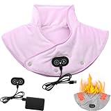 Upgrade Neck Heating Pad, Heating Pad for Neck and Shoulders and Back for Pain Relief, Electric Neck Heating Pad with 3 Temp ＆ Massage Settings (Purple)