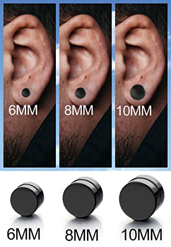 HENGYID 3 Pairs Magnetic Earrings for Men - Stainless Steel Allergy-Free and Hypoallergenic Non-Piercing Earrings - Non-Piercing Cross Studs earrings Unisex2