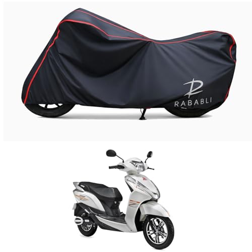 Image of Waterproof Bike Body Cover Compatible for | Ampere Magnus 60 | Taffeta Fabric, Red Piping Design, Bottom Elastic Fit | Dustproof, Sun UV & Rain Protection for All Bikes