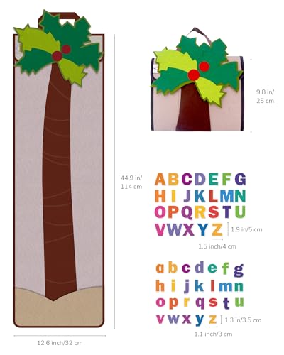 CHEFAN Letter Tree, Coconut Tree Alphabet Bag for Early Education Storytelling, Felt Story Board Set Props from The Childhood Favorite Book, Felt Board for Wall Teaching Home Classroom Play - Image 2