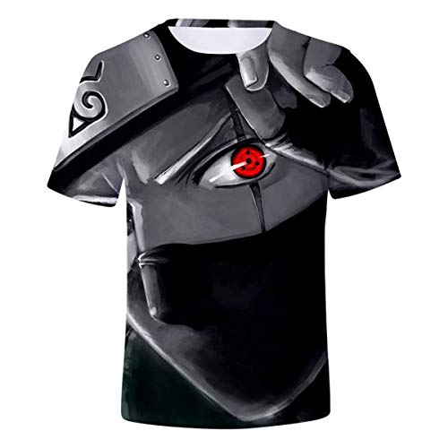 CIZEU Naruto Tee T-Shirt Bébé Enfant à Manches Courtes Toothless Face Tee pour Garçon Fille Top Anime Enfant Eye?160