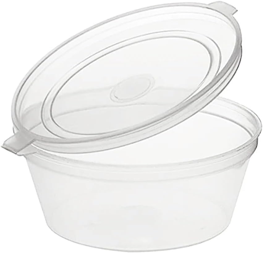 We Can Source It Ltd - Clear Plastic Hinged Lid Containers 1oz with Reusable Stackable Design – Ideal for Sauces, Storage & Takeaway Food – Airtight, Microwave Safe & Dishwasher Safe - Pack of 500 — image 1