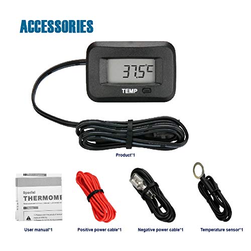 Runleader Snapin Temperature Gauge Meter,OverTemperature Alert,Maximum Temperature Record