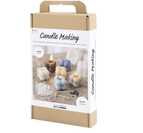 Kit bougie soja premium tons beige crème bleu clair 1 pack - 3