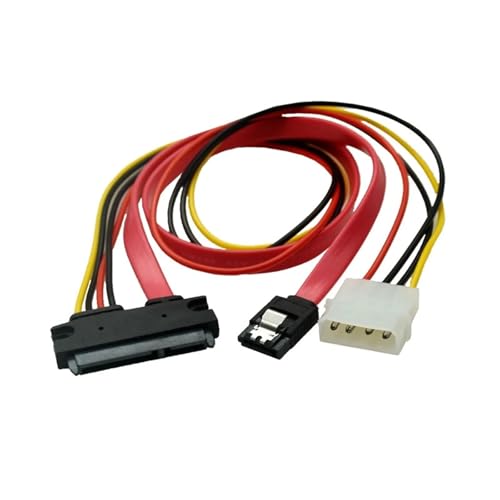 Cable SATA 22pin 7+15pin Female to SATA 7Pin Female con IDE 4Pin 0.3 m