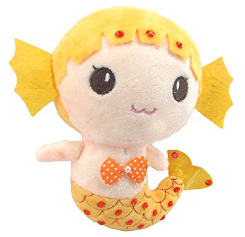 Image of Tickles Cute Mermaid Soft Stuffed Plush Animal Toy for Kids Girls Birthday Gifts (Color: Yellow Size: 20 cm)