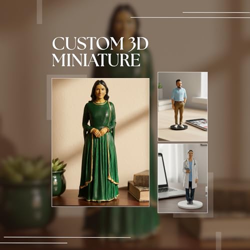 Image of Custom 3D Figurine from Photo Personalized 3D Miniature Statue Unique Personalized Gift for Birthday, Anniversary, Couples (20.3 cm)