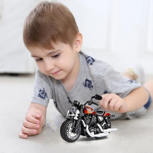 Image of FEXXA Police Motorcycle Toy - Pull Back Motorcycle Toys, Tiny Gift with Music Lighting, Latte Motorcycles Toy for Kids Boys Age 3-8 Year Old [Multicolor] (Harley Motorcycle-Multicolor)