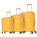 1990s Juego de Maletas expandibles Polipropileno 3 Piezas|Maleta Cabina 55x38x22cm|Mediana expandible 65cm|Grande Extensible 75cm (Amarillo)
