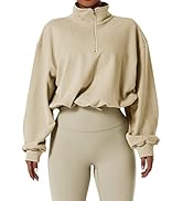 Gacaky Women's Half Zip Sweatshirt Activewear Running Workout Oversized Tops Pullover