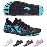 SIOSNETA Hike Barefoot Shoes for Women Men, Breathable Non-Slip Athletic Footwear, Wide Toe Water Shoes for Hiking, Non-Slip Neuropathy Shoes for Women Men, Grounded Comfort wear Blue
