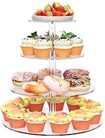 LATERN 4-Stöckig Cupcake Ständer, Rund Acryl Cupcake Turm Transparenter Etagen Präsentationsständer Wiederverwendbarer Kuchen Dessert Halter für Hochzeit Geburtstag Babyparty Halloween Party