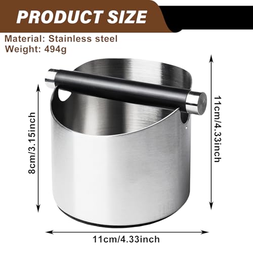 MEYAGOT Abklopfbehälter, Abschlagbehälter für Siebträger, Abklopfbehälter für siebträger, Knock Box SiebträGer ZubehöR Kaffeesatz AbschlagbehäLter, Kaffeemaschine Abschlagbox, Kaffee AbklopfbehäLter