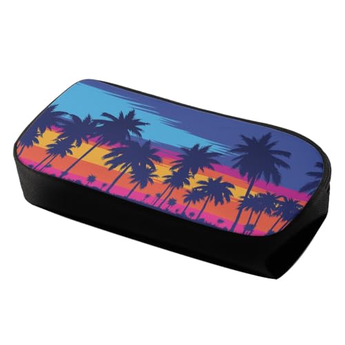 Image of Palm Trees Sunset Pencil Case for Men Women,Large Capacity Pencil Box for Boys Girls,Pencil Case Pouch with Zipper for School Work Travel