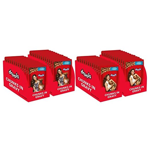Drools Adult Wet Dog Food, Real Chicken and Chicken Liver Chunks in Gravy, 24 Pouches (24 x 150g) & Puppy Wet Dog Food, Real Chicken and Chicken Liver Chunks in Gravy, 24 Pouches (24 x 150g)