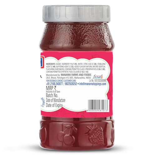Image of Manama Raspberry Fruit Jam and Mulberry Fruit Jam, 500GMS Each, Pack of 2