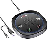 JOUNIVO USB Speakerphone, Omnidirectional Computer Speaker with Microphone,Plug and Plays Portable Speaker with Microphone for Holding Meetings Anywhere with Immersive Sound