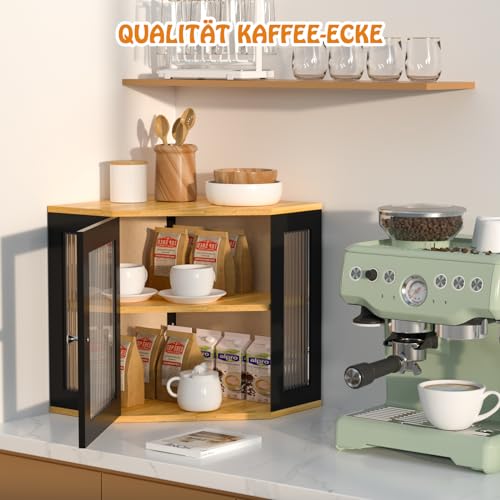 EXABANG Corner Bamboo Bread Bin Bread Storage Box with 2 Levels, Wooden Bread Container Bread Storage Food Safe Easy Care Bread Box 32 x 32 x 35 cm - Cosy Home Interiors EXABANG Corner Bamboo Bread Bin Bread Storage Box with 2 Levels, Wooden Bread Container Bread Storage Food Safe Easy Care Bread Box 32 x 32 x 35 cm - Image 5