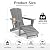 Polyhouz Folding Adirondack Chair with Retractable Ottoman,HDPE Outdoor Adirondack Chair with Cup Holder,All-Weather Lounge Chairs for Outside,Patio,Pool,Fire Pit,Grey