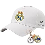 PAGAMADU Gorra Real Madrid. Unisex Equipo de Futbol. Gorra con Visera. Visera Real Madrid para Aficionados al Club. Regalo Llavero.