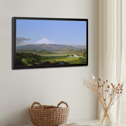 Impression sur toile Cotopaxi Frederic Edwin Church reproduction d'art encadrée premium - 3