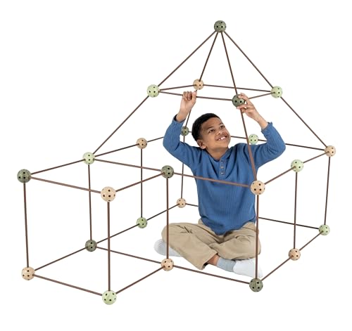 Image of Crazy Forts - Camo Color - Building Kit for Kids 6+ - Indoor Creative Fort Building STEM Toys - Durable and Portable Kit - 69 Pcs