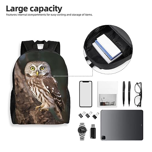 Mochila Casual Impermeable con Estampado de Búho Negra miniatura 6