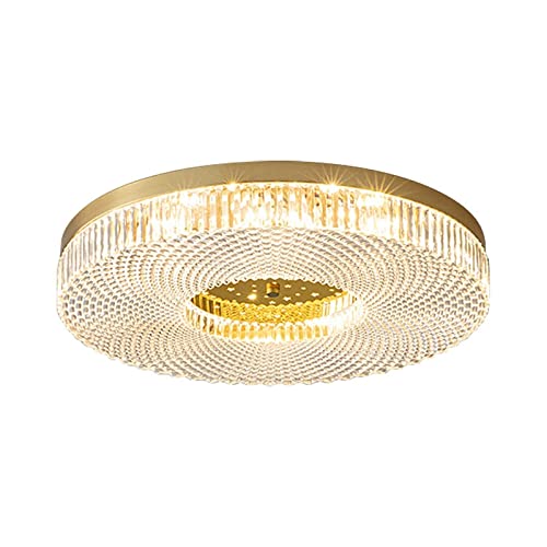 Plafonnier LED rond ultra-mince en cristal pour un éclairage homogène