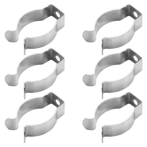 Aicosineg 6Pcs Light Sockets Stainless Steel T8 U Clips Holder Bracket for Led Light Bulbs LED Fluorescent Tube Replacement Mounting Accessories Stainless Steel Lamp Support Lampholder Pipe Clamps