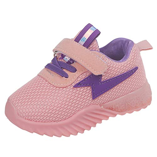 WFRAU Kinder Blitz Klettverschluss Karneval Party Laufschuhe mit LED Leuchtender Mädchen Jungen Anti-Rutsch Mesh Sneaker Unisex Atmungsaktiv Sportschuhe Baby Mode Schuhe,Kleinkind Outdoor Turnschuhe Cover