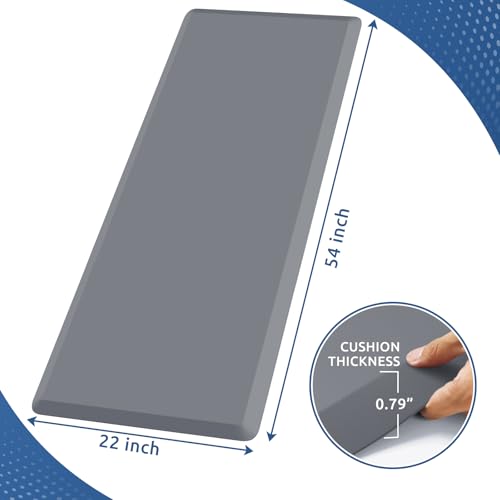 Image of 0.8 inch Thick Kitchen Mat Cushioned Anti Fatigue Rug Comfort Floor Mats | Water-Resistant, Non-Slip, Easy to Clean Comfort Floor Mat for Kitchen, Sink & Office, Multiple Colors & Sizes, 54 inch x 22 inch