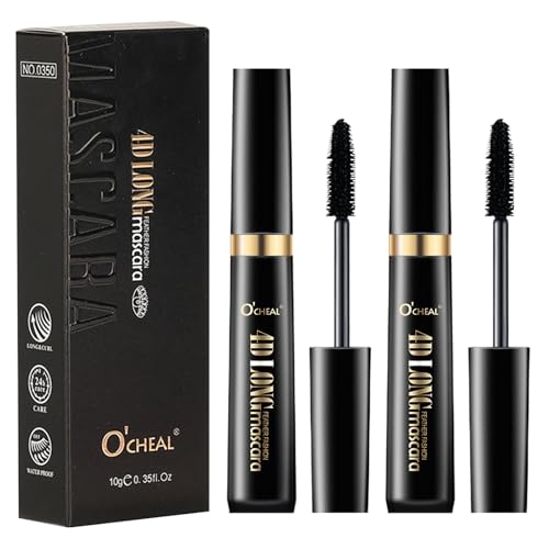 4d Silk Fiber Wimperntusche 2er-Pack Schwarz Volume Cream Mascara Mascara Wasserdicht Langlebig Natürlich Augen Make-Up Not Blooming