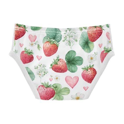 Wusikd Watercolor Strawberries Boys' Underwear Cotton Hearts (2) Boys Briefs Soft Toddler Underwear 2T2