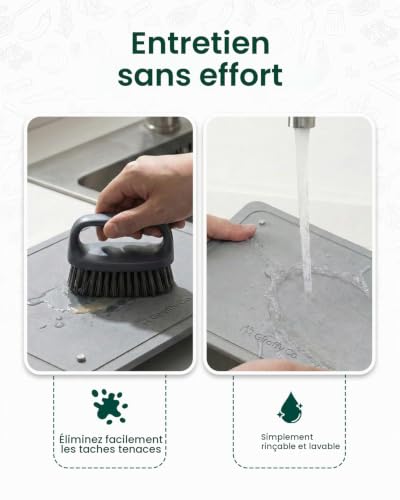 GIRAFFYCO Tapis égouttoir en pierre - Grande Solo, Très grand tapis séchage – vue 4