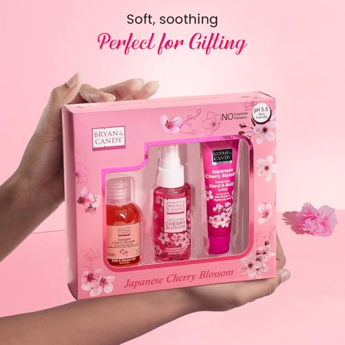 Image of Bryan & Candy Bath Kit Gift set for Women 100% Vegan,Ph5.5 Skin Friendly (Cherry Bath Kit)