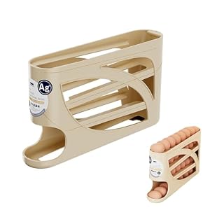JiaQuenWex Egg Holder, Rolling Egg Storage Box for Fridge Door, Egg Boxes