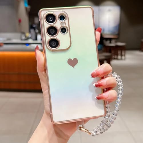 Coque Samsung S25 S24 Ultra à cœur pour sublimer vos soirées avec sa chaîne cristal