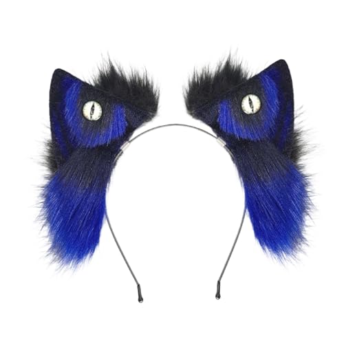 Serre-tête oreilles de loup en peluche douce pour adulte et enfant